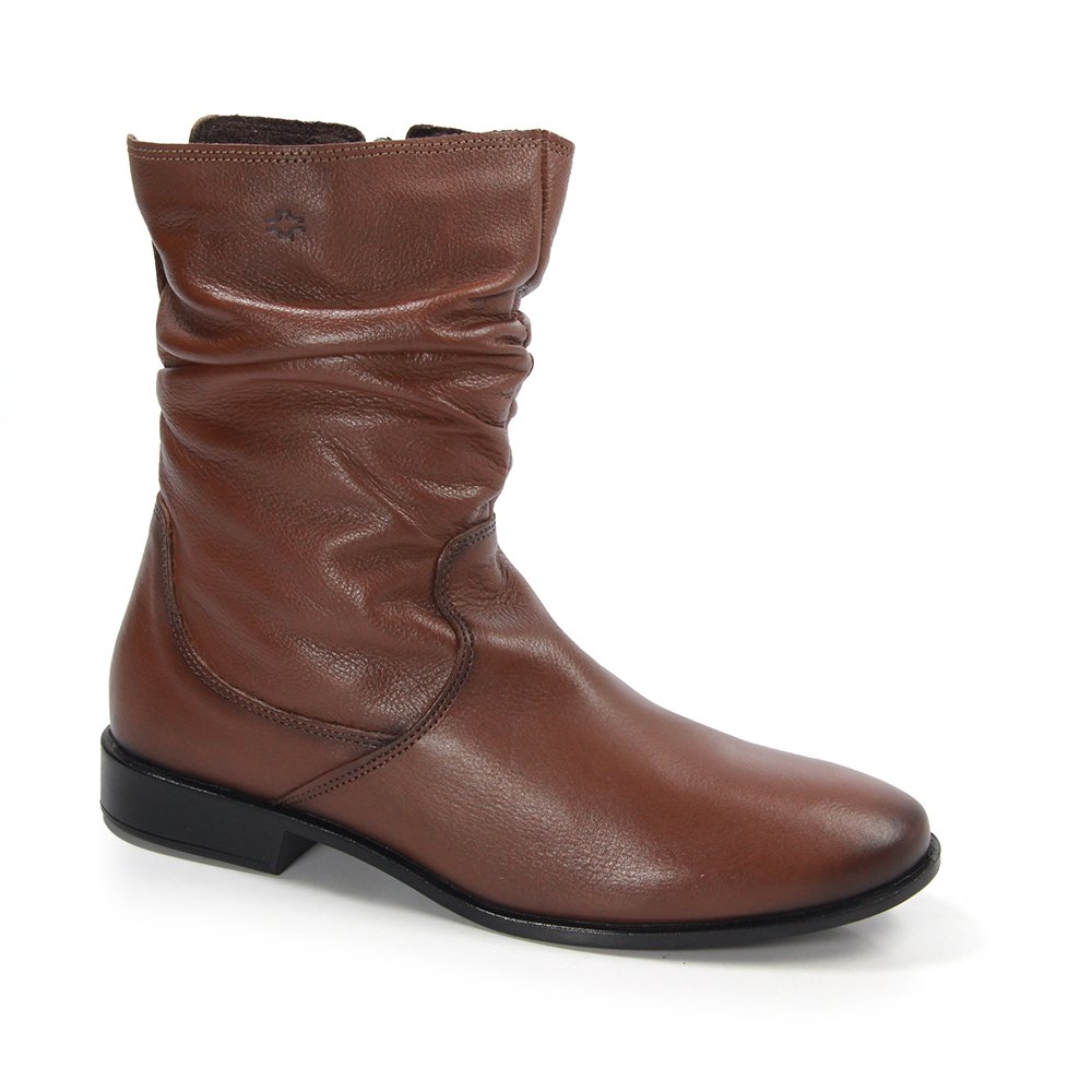 Bota Feminina LUN674E Couro Mogno Marrom 3
