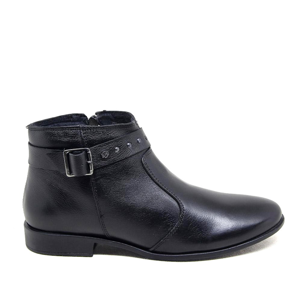 Bota Feminina LUN026E Couro Preto