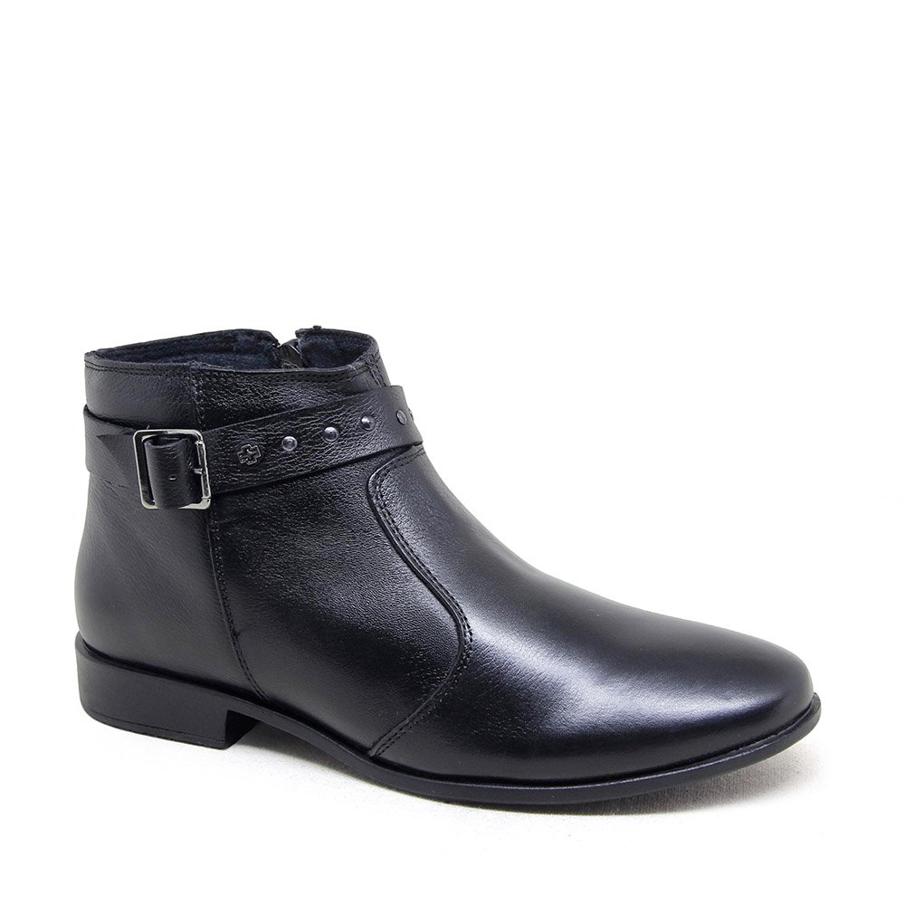 Bota Feminina LUN026E Couro Preto Preto 4