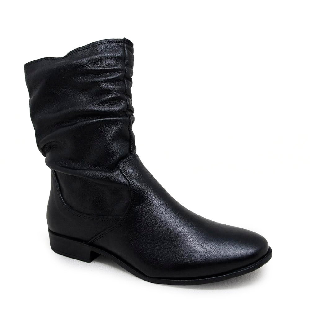 Bota Feminina LUN674E Couro Preto Preto 3