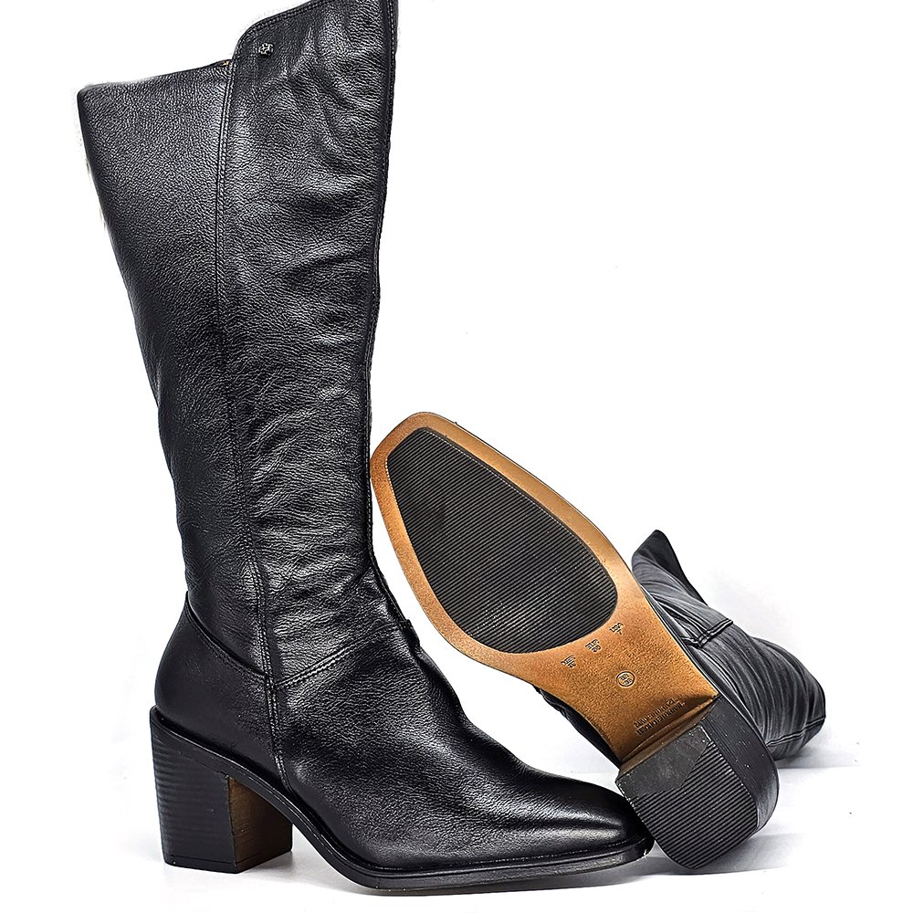 Bota Feminina KAR002 Couro Preto Preto 4