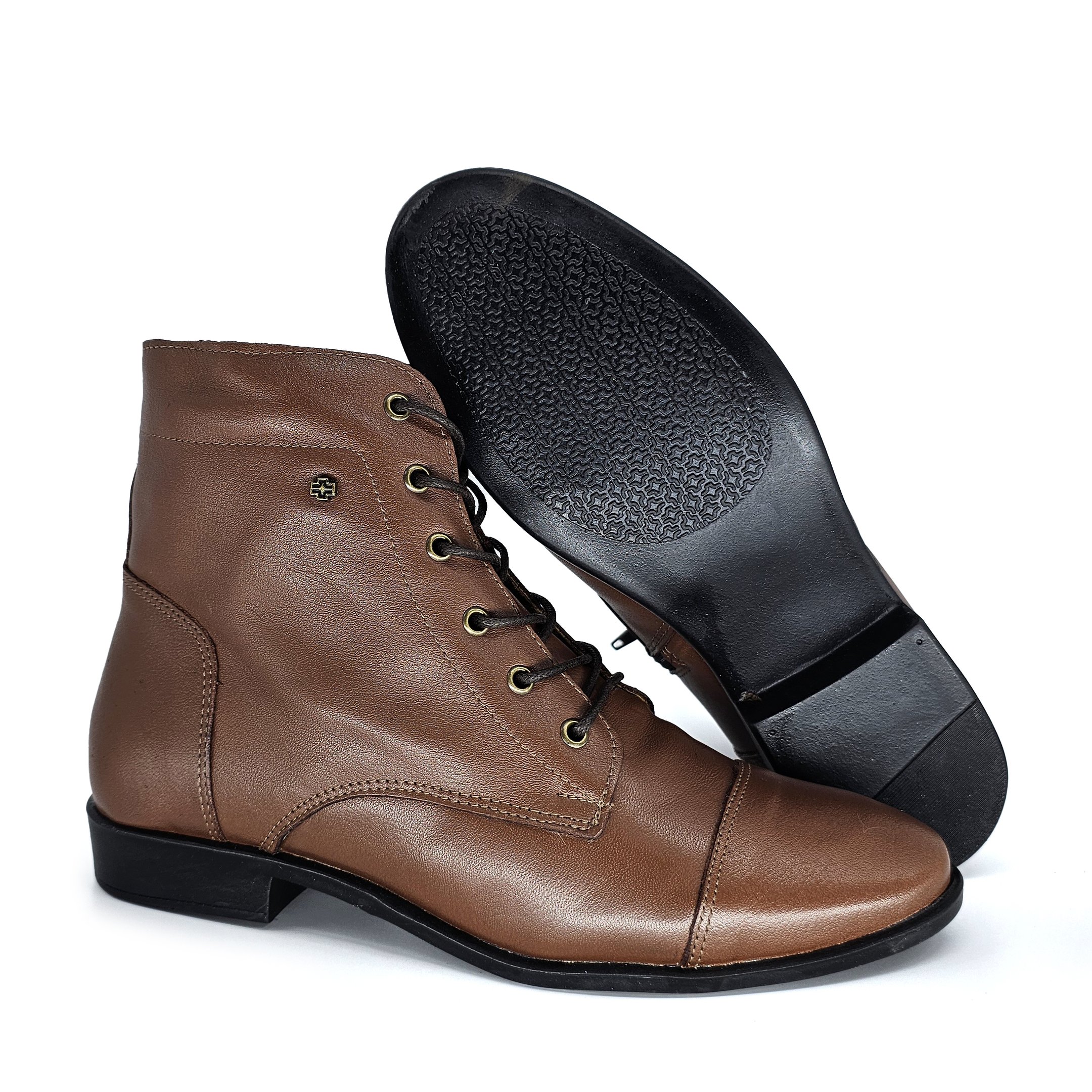 Bota Feminina LUN688E Couro Mogno Marrom 2