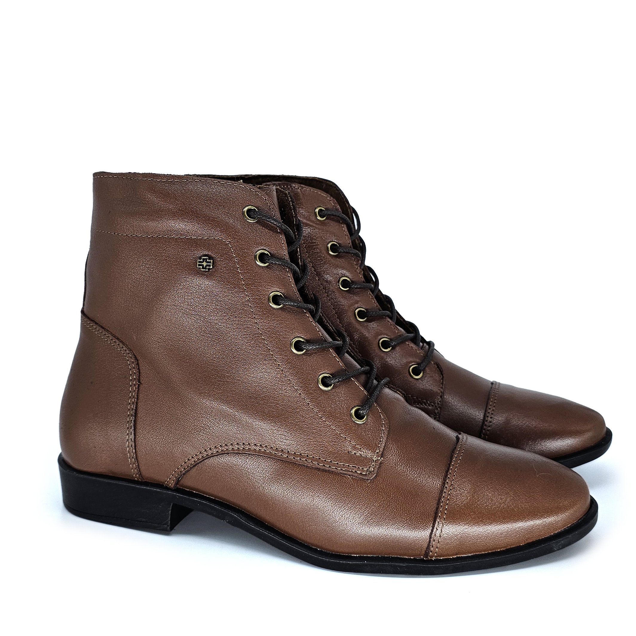 Bota Feminina LUN688E Couro Mogno Marrom 4