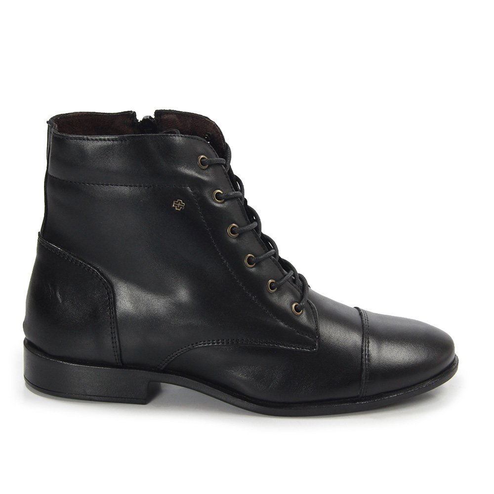 Bota Feminina LUN688E Couro Preto