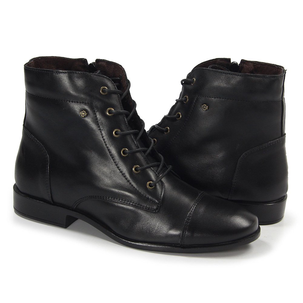 Bota Feminina LUN688E Couro Preto Preto 2