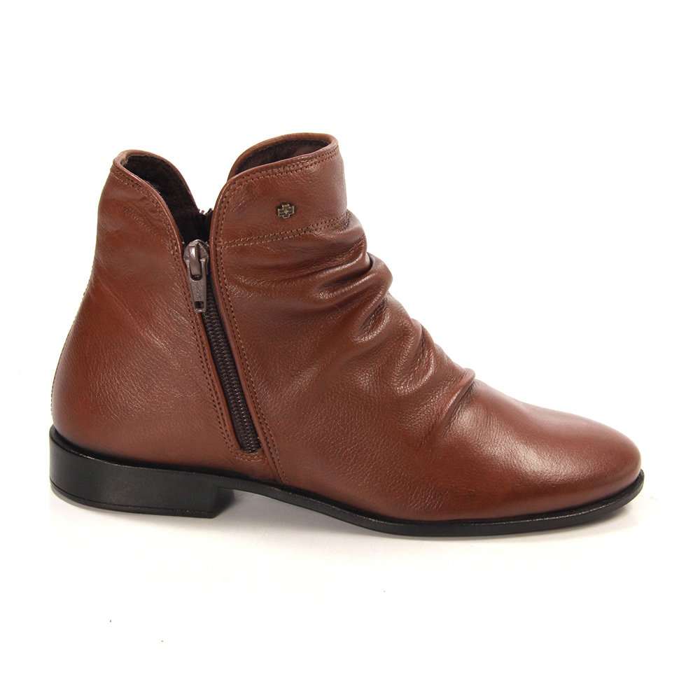 Bota Feminina LUN679E Couro Mogno