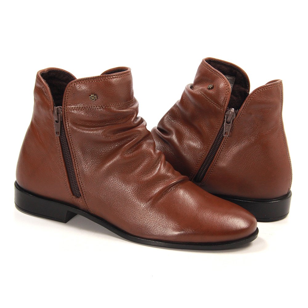 Bota Feminina LUN679E Couro Mogno Marrom 2