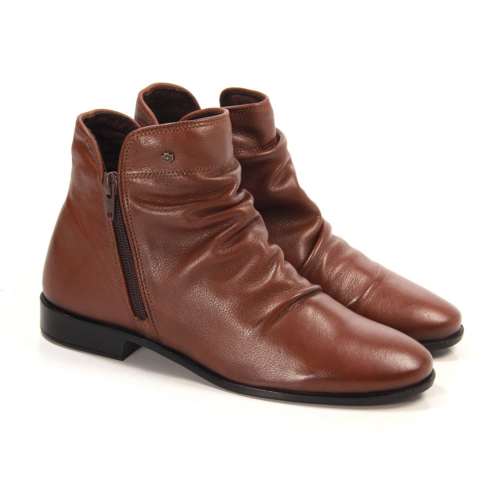 Bota Feminina LUN679E Couro Mogno Marrom 4