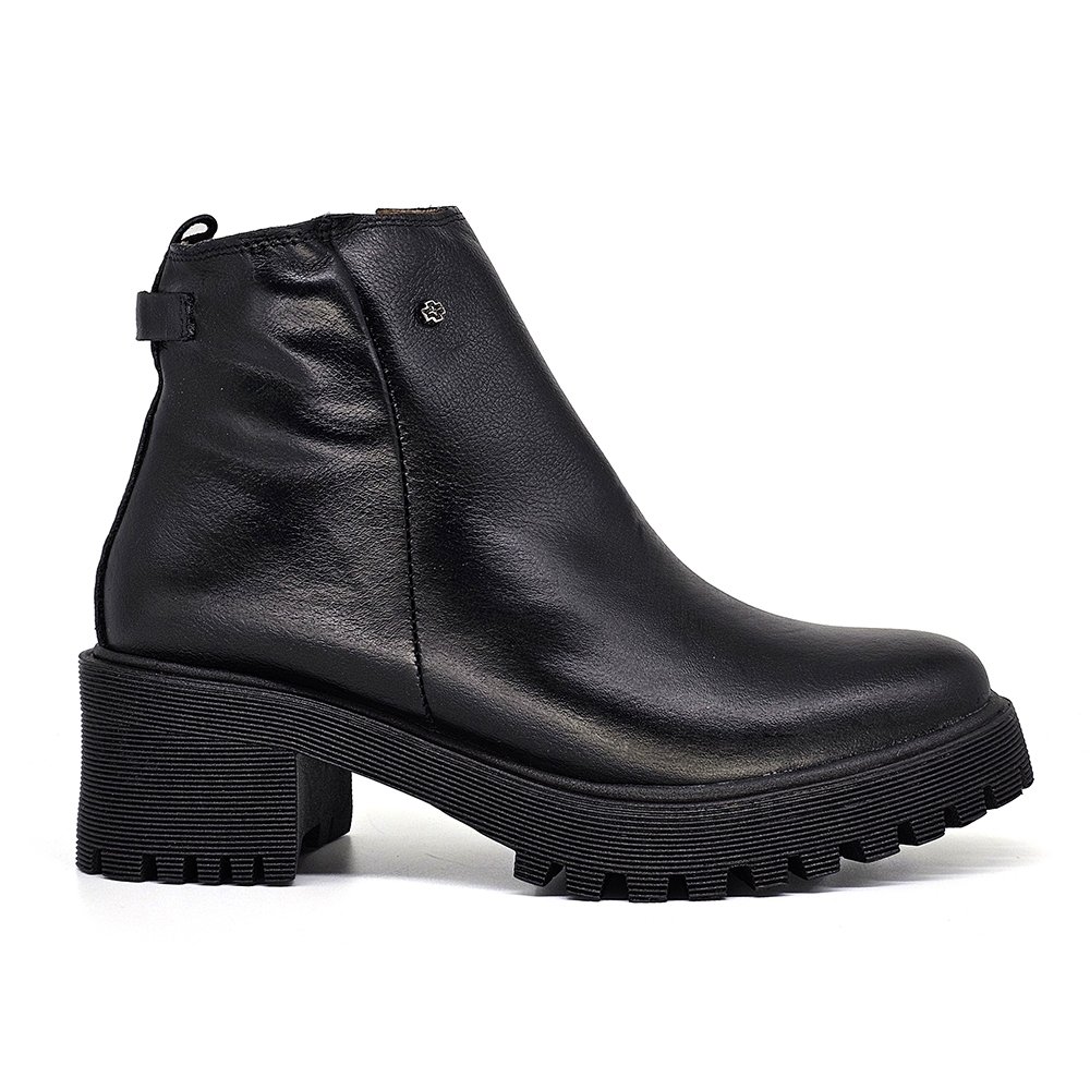 Bota Feminina MUN004E Couro Preto