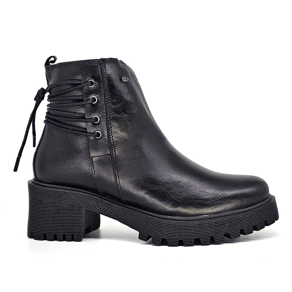 Bota Feminina MUN031E Couro Preto