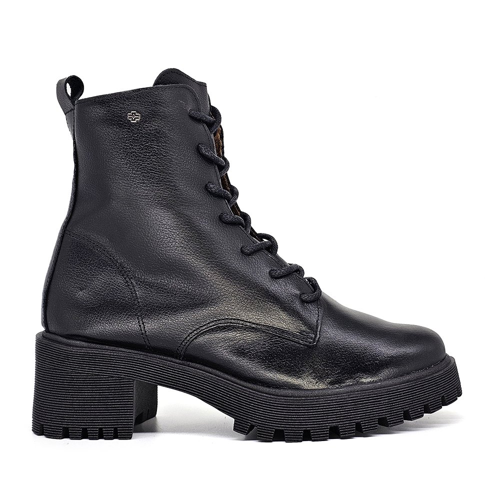 Bota Feminina MUN017E Couro Preto