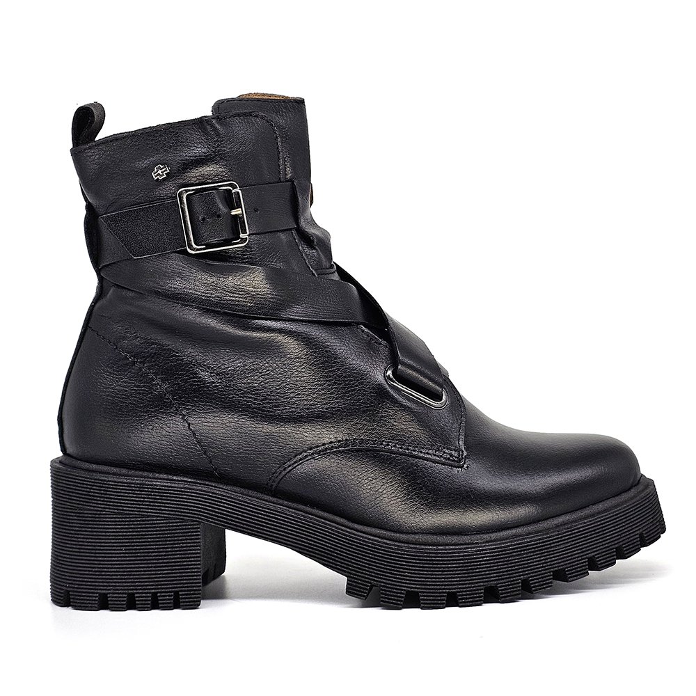 Bota Feminina MUN034E Couro Preto Preto 2