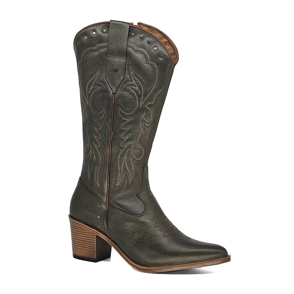Bota Feminina Perlatto Nashville Couro Militar Tan - NAS002-CFTBU114 Militar 2