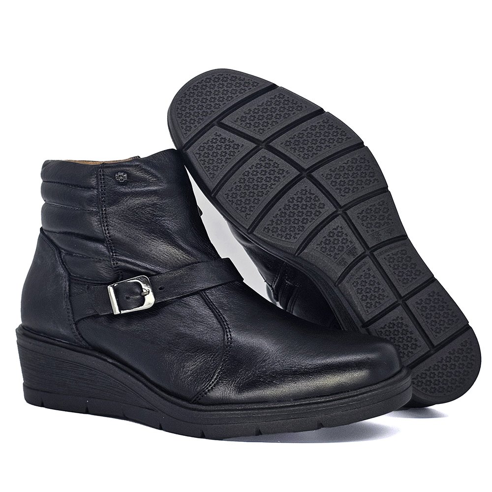 Bota Feminina NIC041 Couro Preto Preto 4