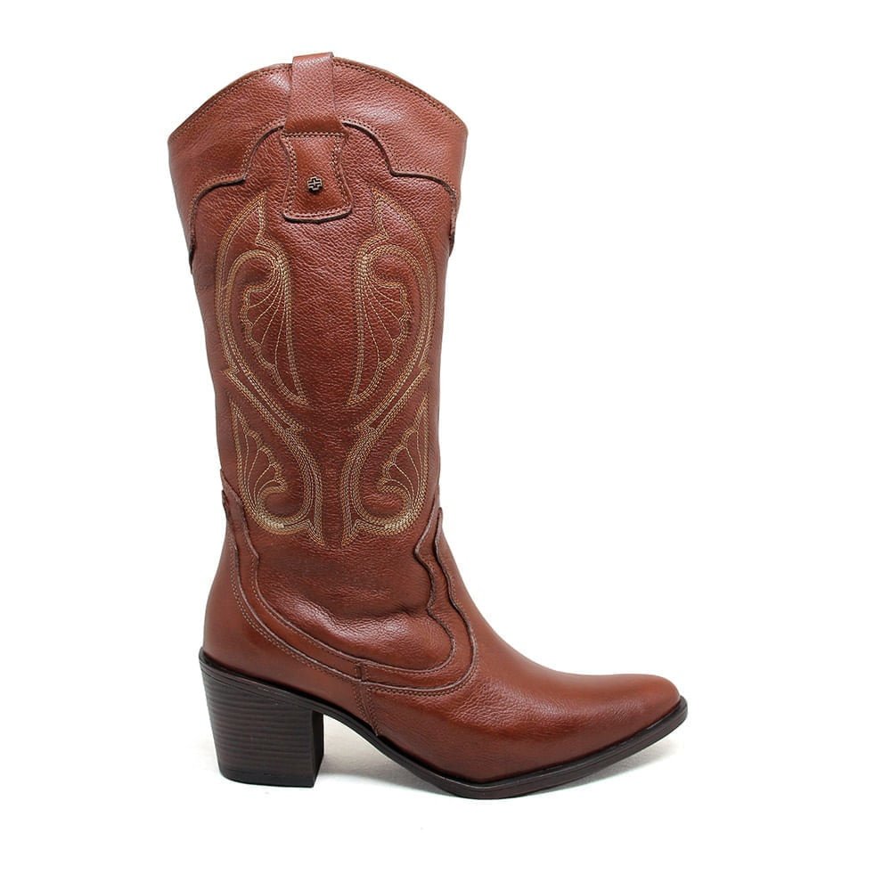 Bota Feminina NWE001 Couro Mogno