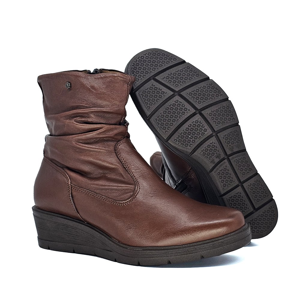 Bota Feminina NIC002 Couro Mogno Marrom 3