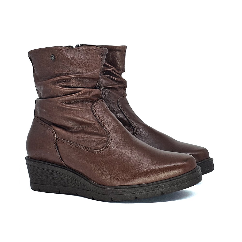 Bota Feminina NIC002 Couro Mogno Marrom 4