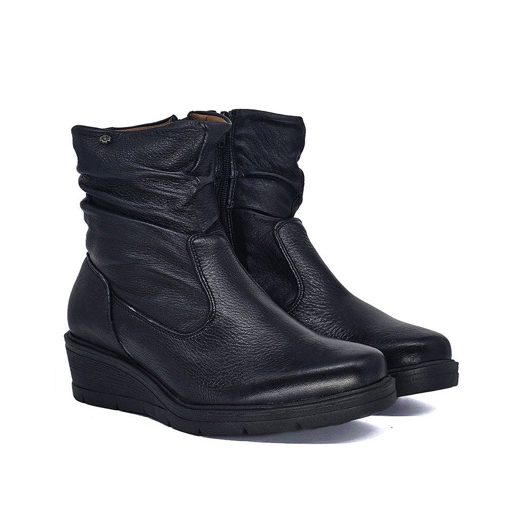 Bota Feminina NIC002 Couro Preto Preto 3