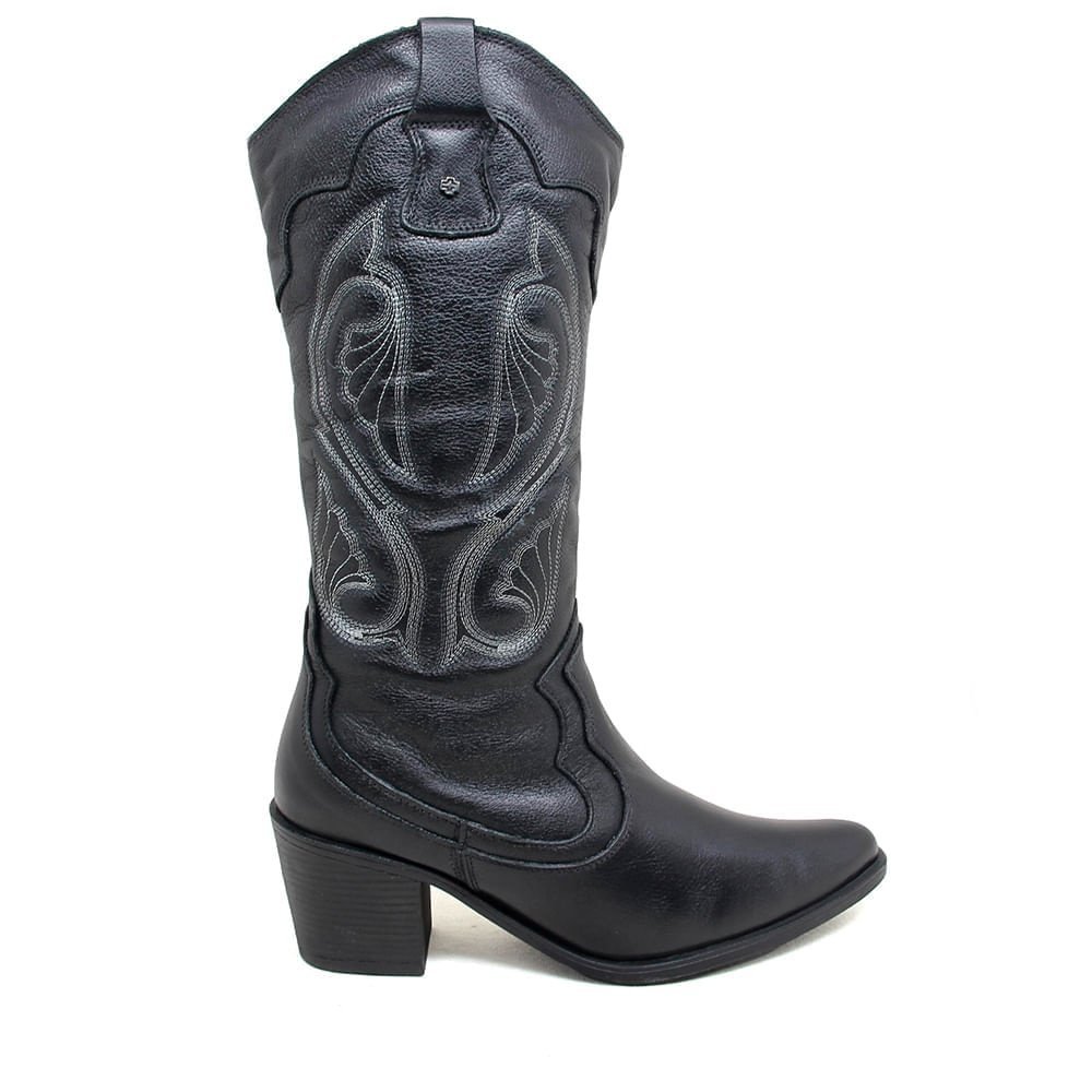 Bota Feminina NWE001 Couro Preto
