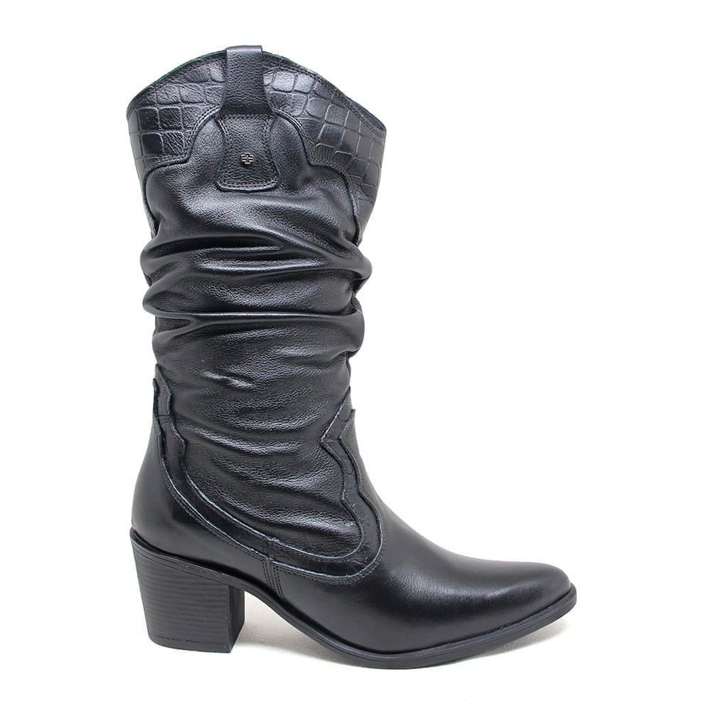 Bota Feminina NWE003 Couro Preto