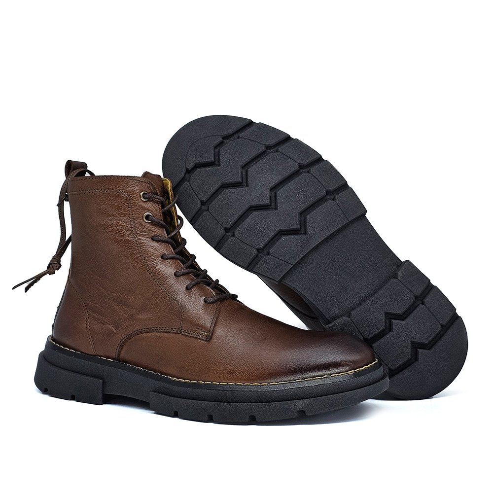 Coturno Masculino HAN002 Couro Mogno Terracota Ferrugem Terracota 3
