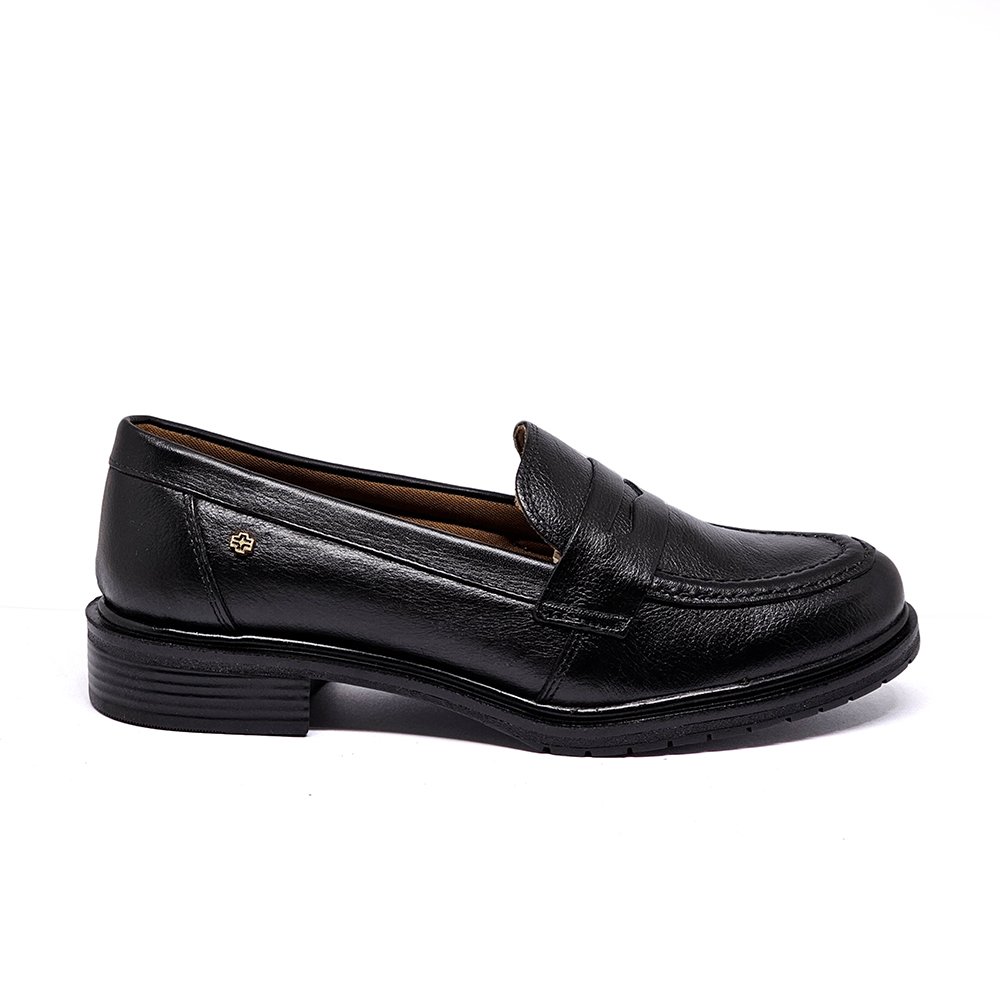 Sapato Feminino KAT053 Couro Preto Lustro