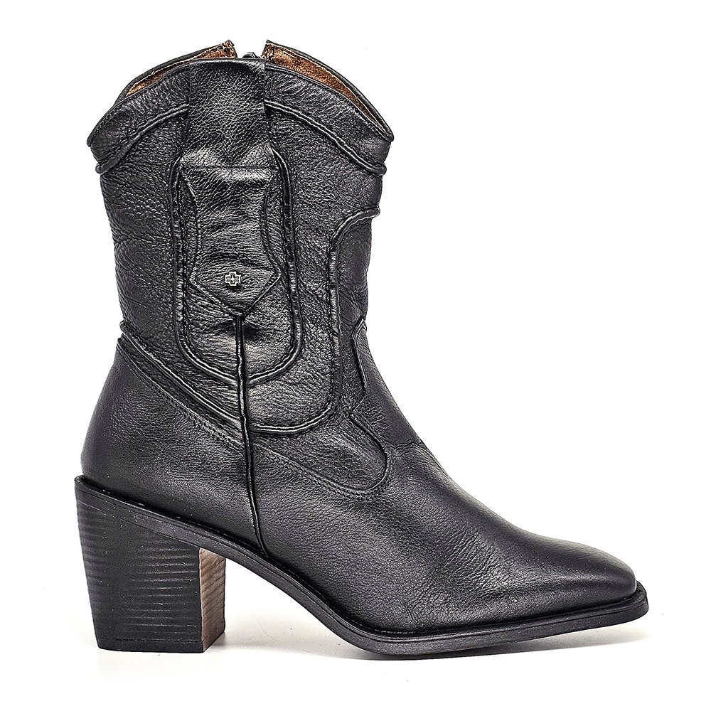 Bota Feminina OKL002 Couro Preto