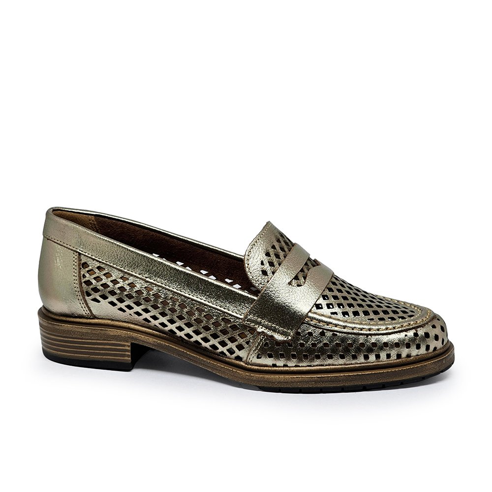 Sapato Feminino KAT056 Couro Metal Prata Velha Prata Velha 2