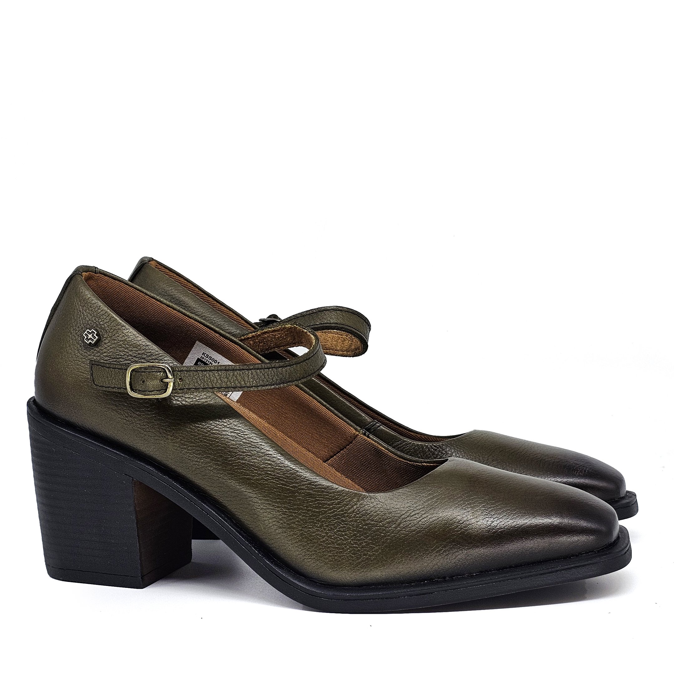 Sapato Feminino KSS001 Couro Militar Ferrugem Ferrugem 3