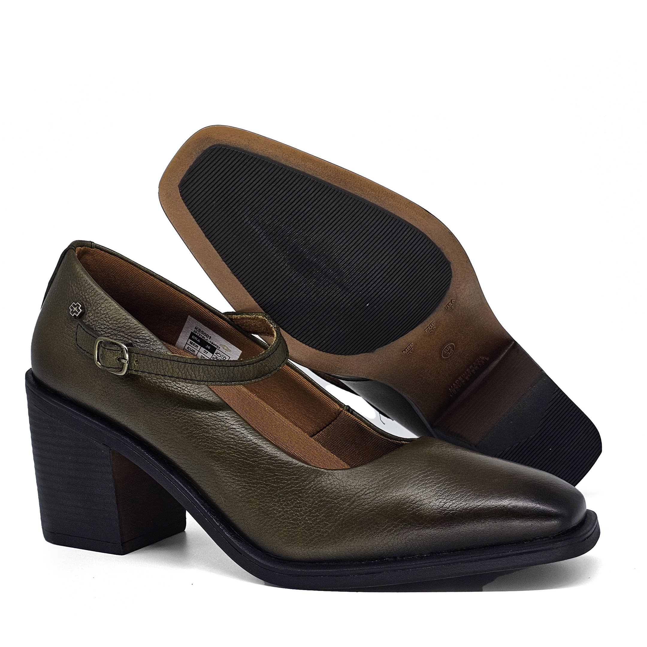 Sapato Feminino KSS001 Couro Militar Ferrugem Ferrugem 4