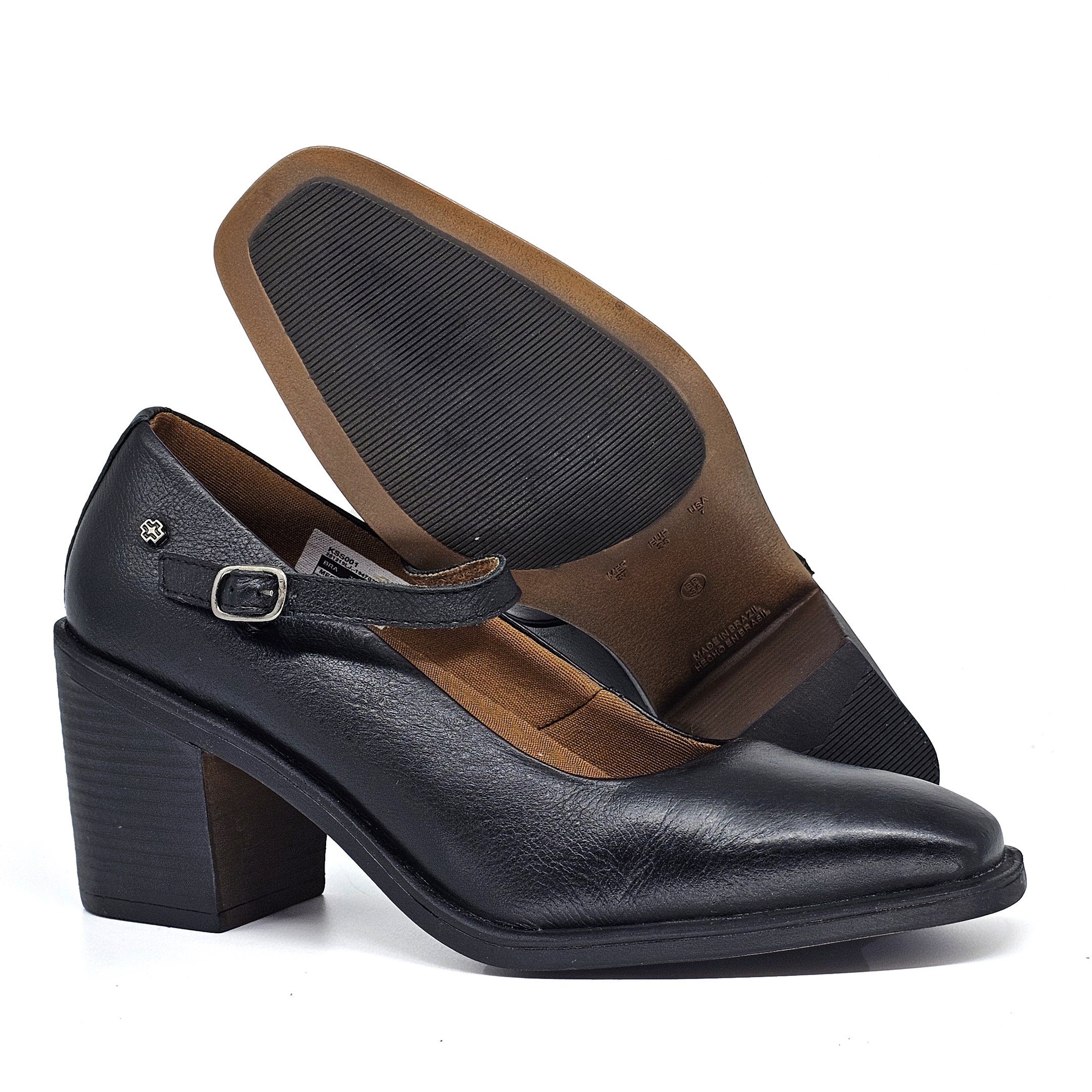 Sapato Feminino KSS001 Couro Preto Lustro Preto 4