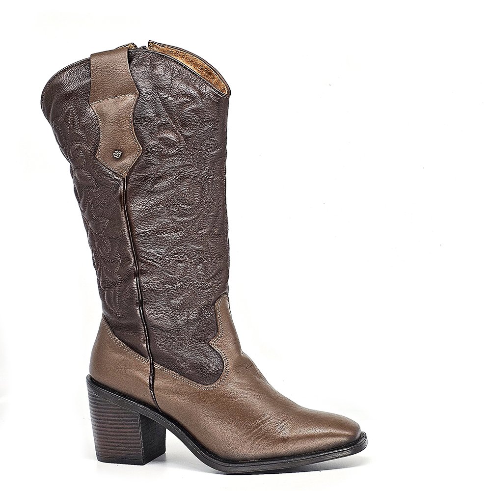 Bota Feminina OKL001 Couro Terracota Terracota 2