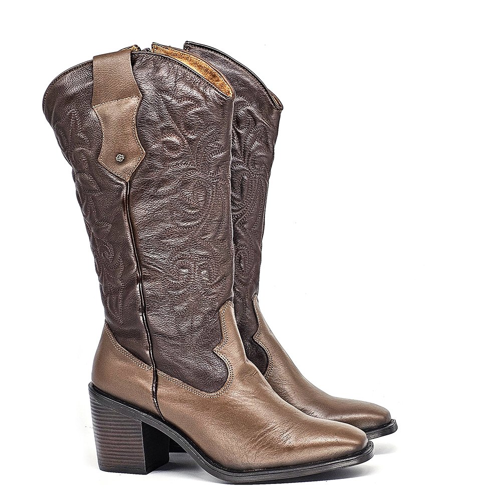 Bota Feminina OKL001 Couro Terracota Terracota 3