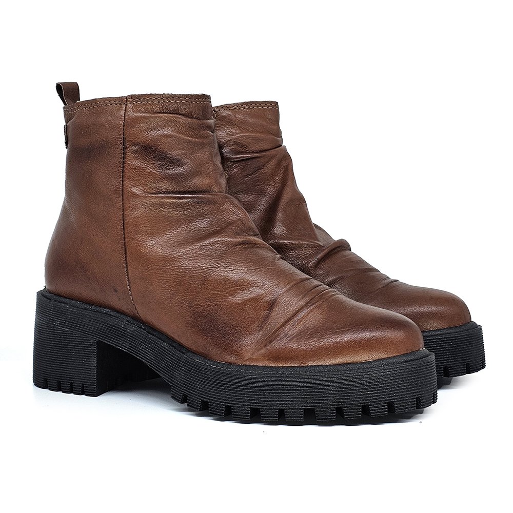 Bota Feminina MUN020E Couro Vita Mogno Marrom 3