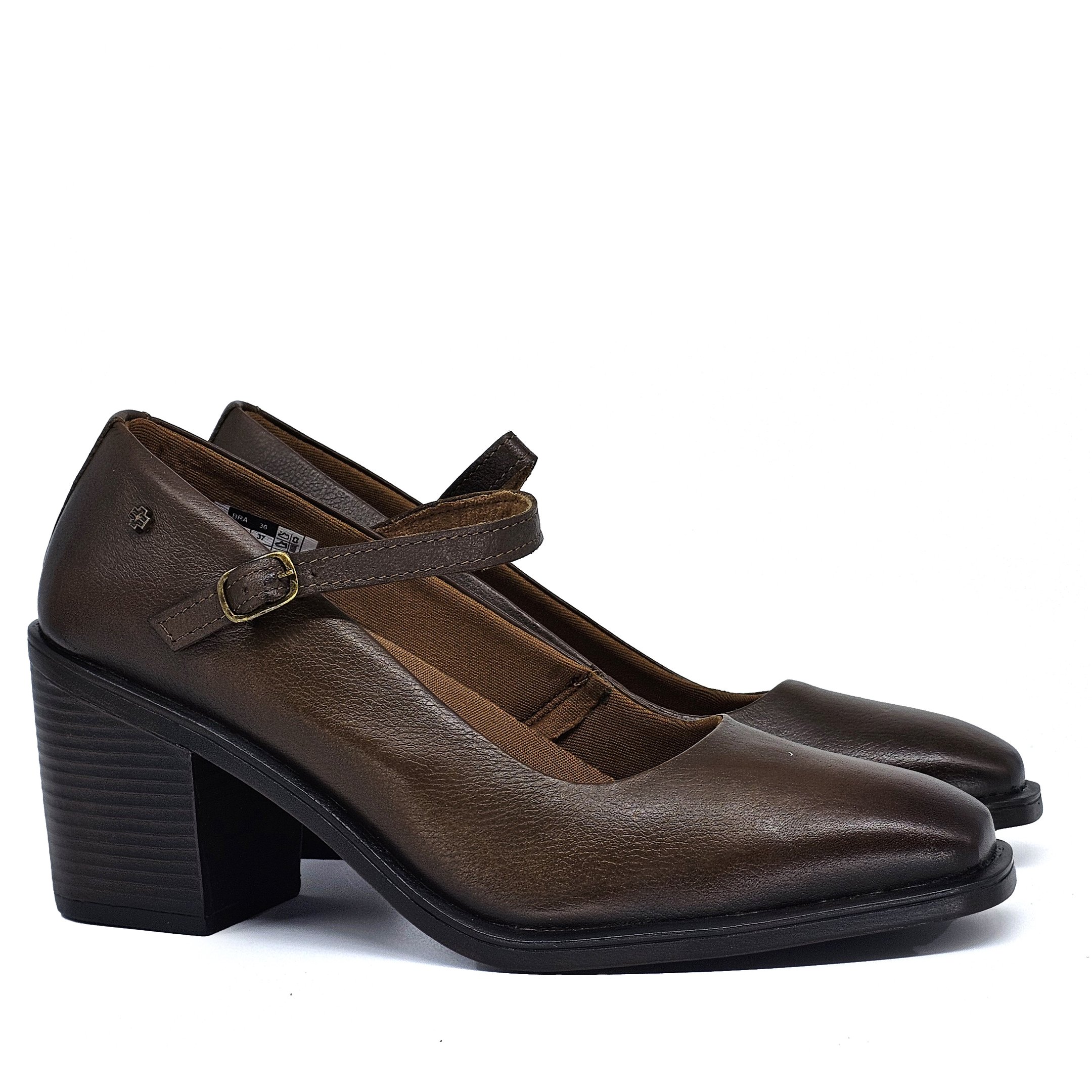 Sapato Feminino KSS001 Couro Terracota Ferrugem Marrom 3