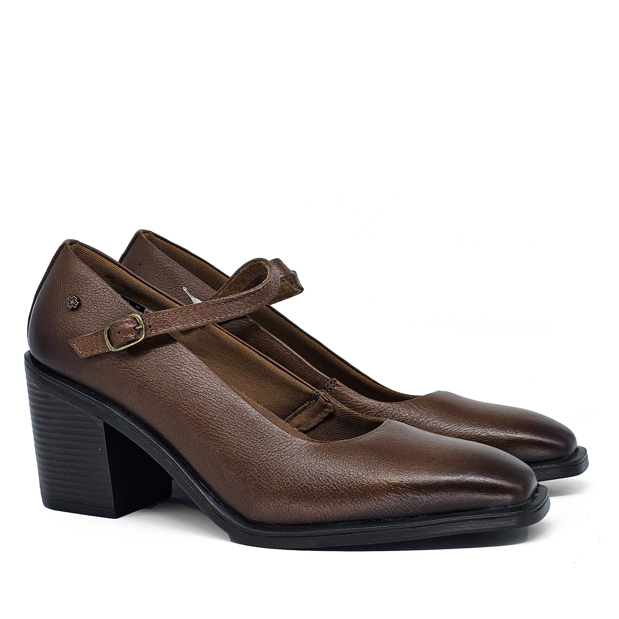 Sapato Feminino KSS001 Couro Mogno Ferrugem Marrom 3