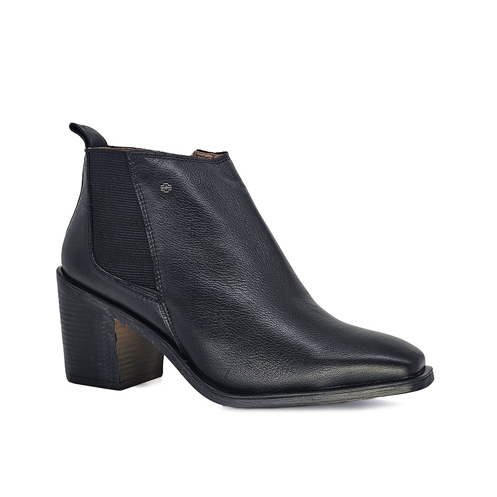 Bota Feminina OKL003 Couro Preto Preto 2