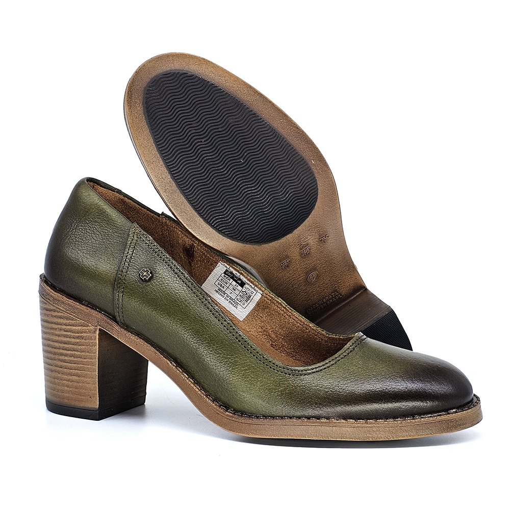 Sapato Feminino NAO003 Couro Militar Militar 4