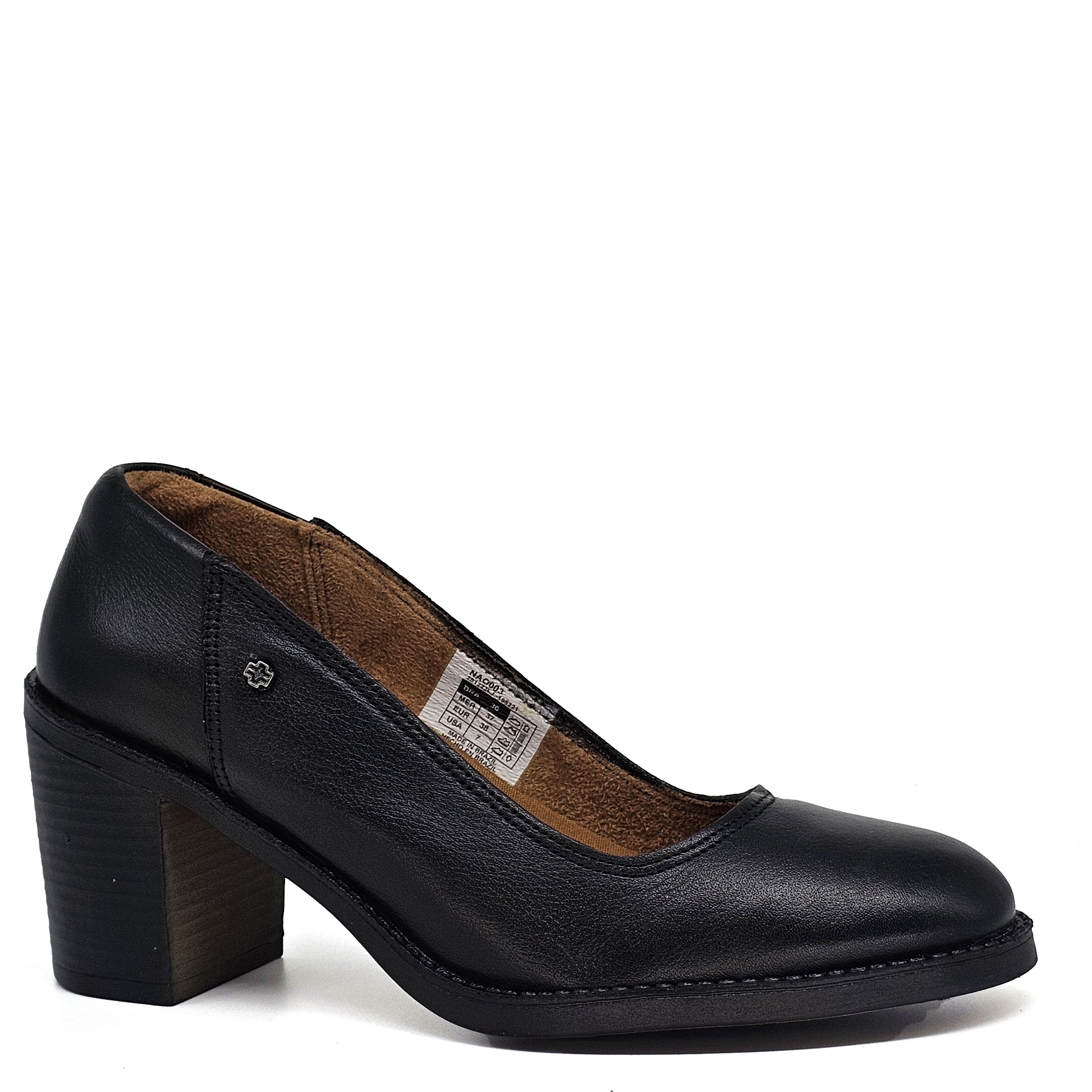 Sapato Feminino NAO003 Couro Preto Preto 2