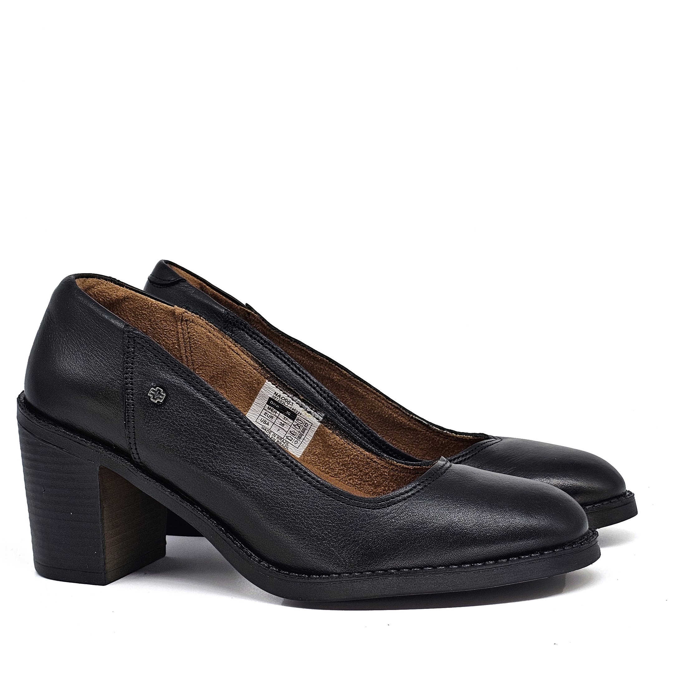 Sapato Feminino NAO003 Couro Preto Preto 3