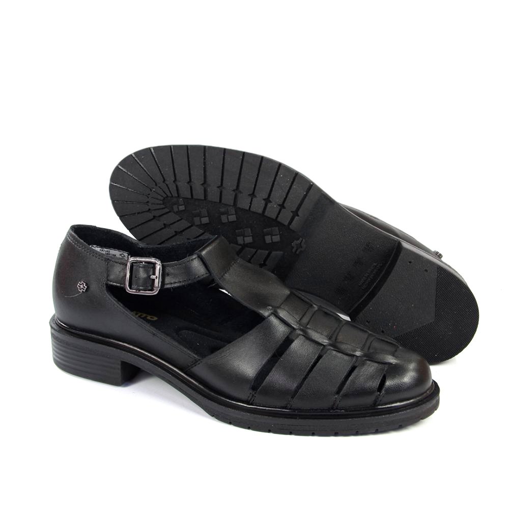 Sapato Feminino KAT052 Couro Preto Preto 2