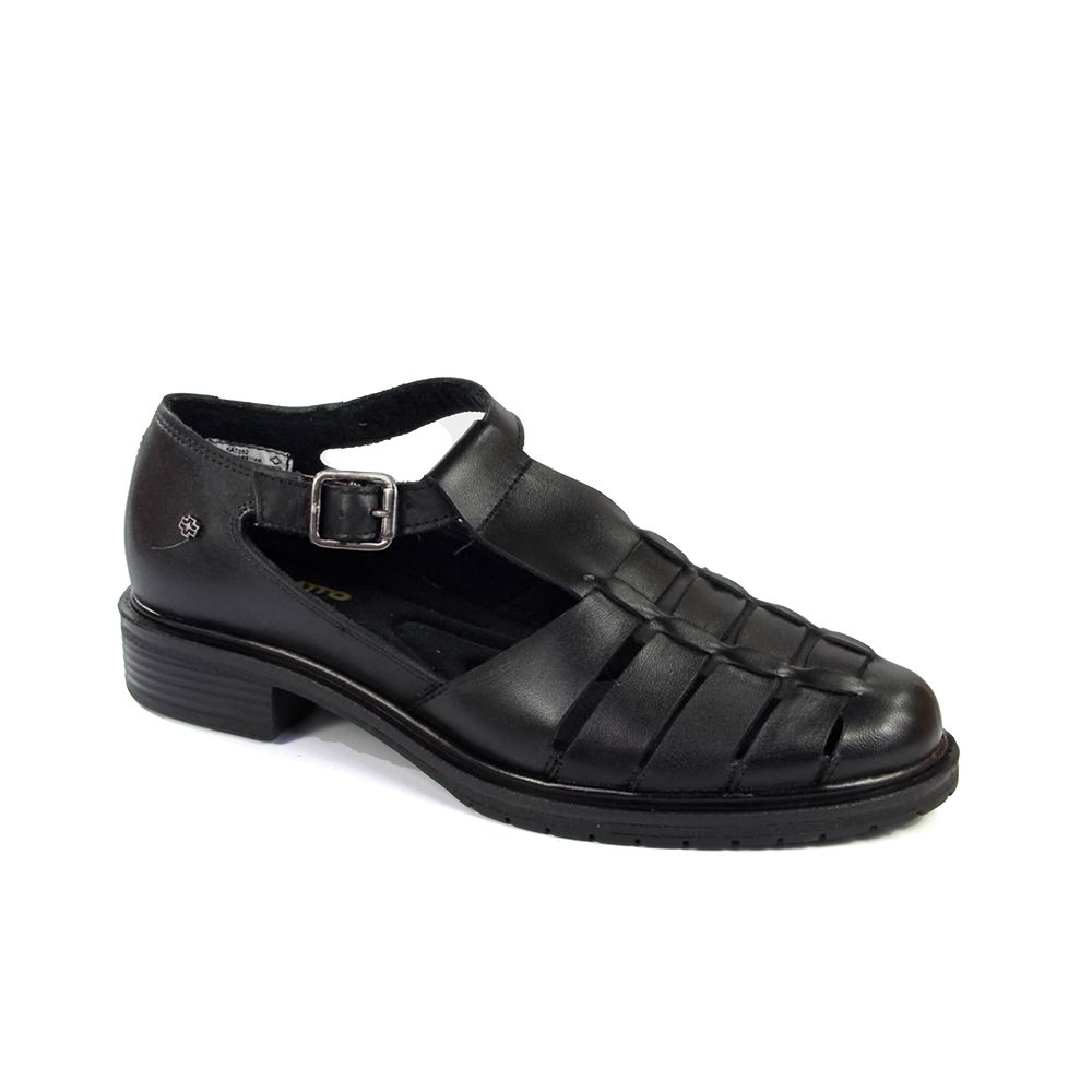 Sapato Feminino KAT052 Couro Preto Preto 3