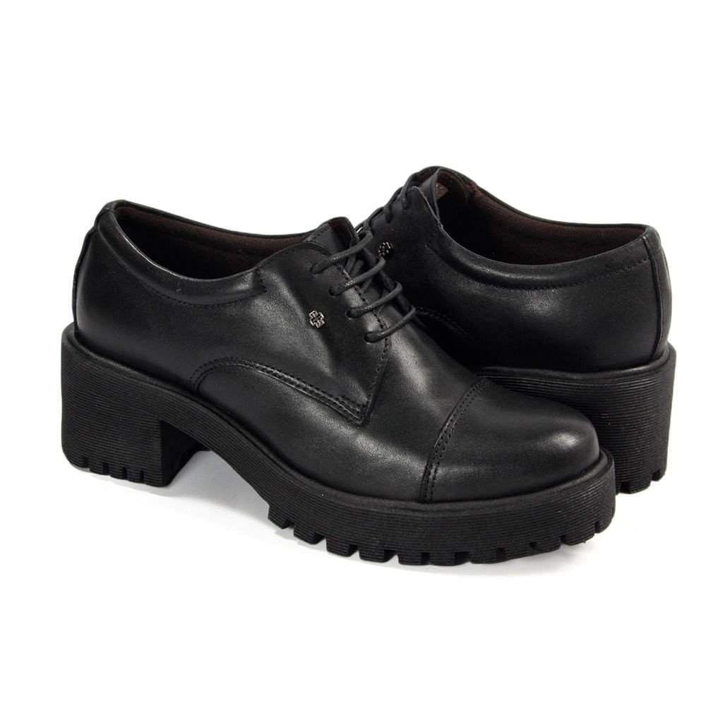 Sapato Feminino MUN006 Couro Preto Preto 3