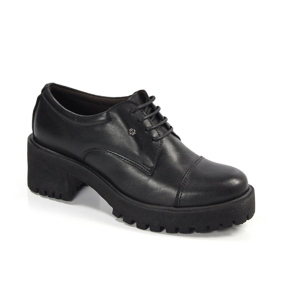 Sapato Feminino MUN006 Couro Preto Preto 4