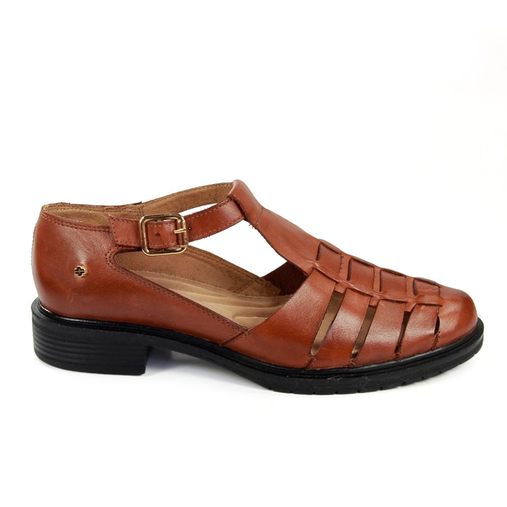 Sapato Feminino KAT052 Couro Pinhao