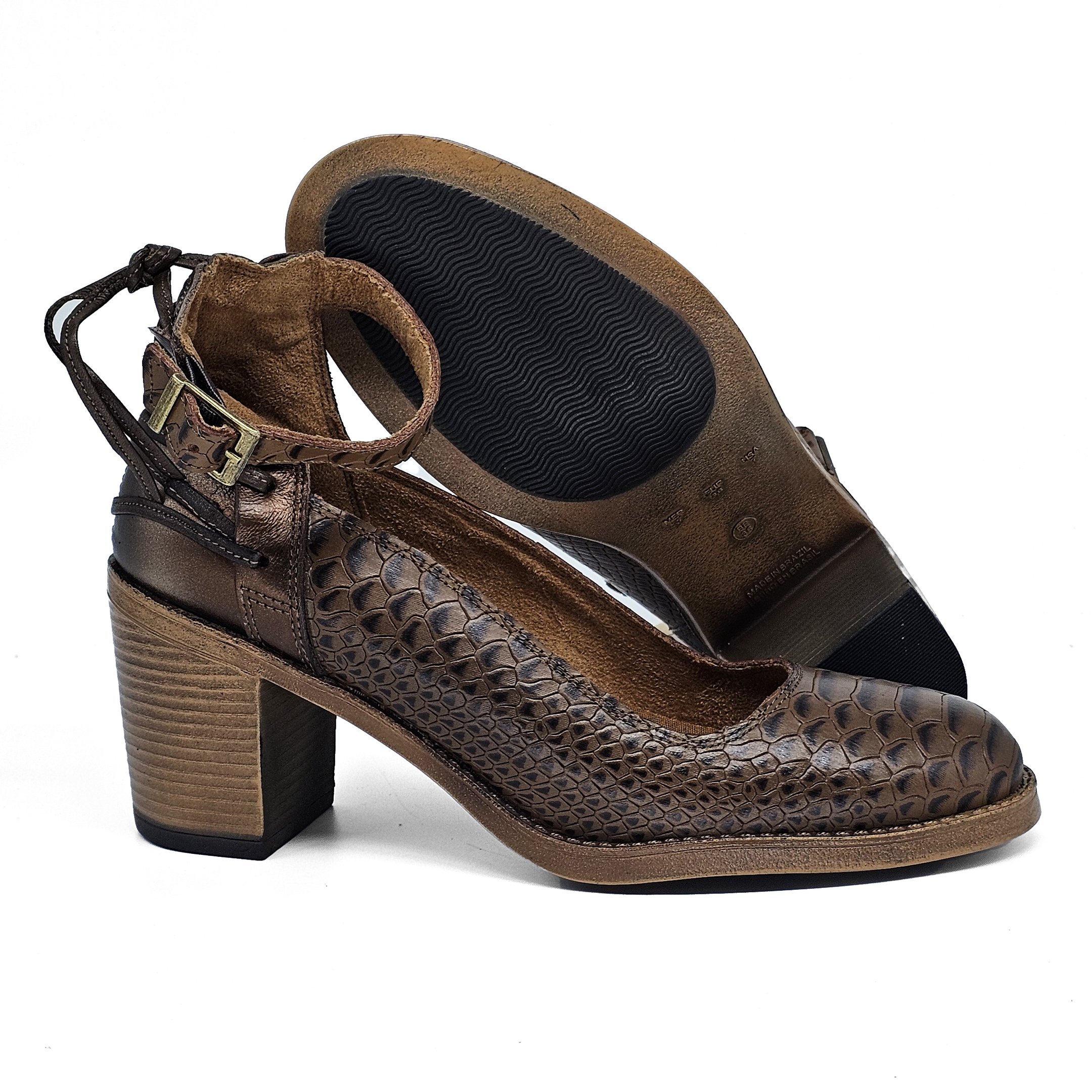 Sapato Feminino NAO004V Couro Anac Cafe Bronze Terracota Marrom 2