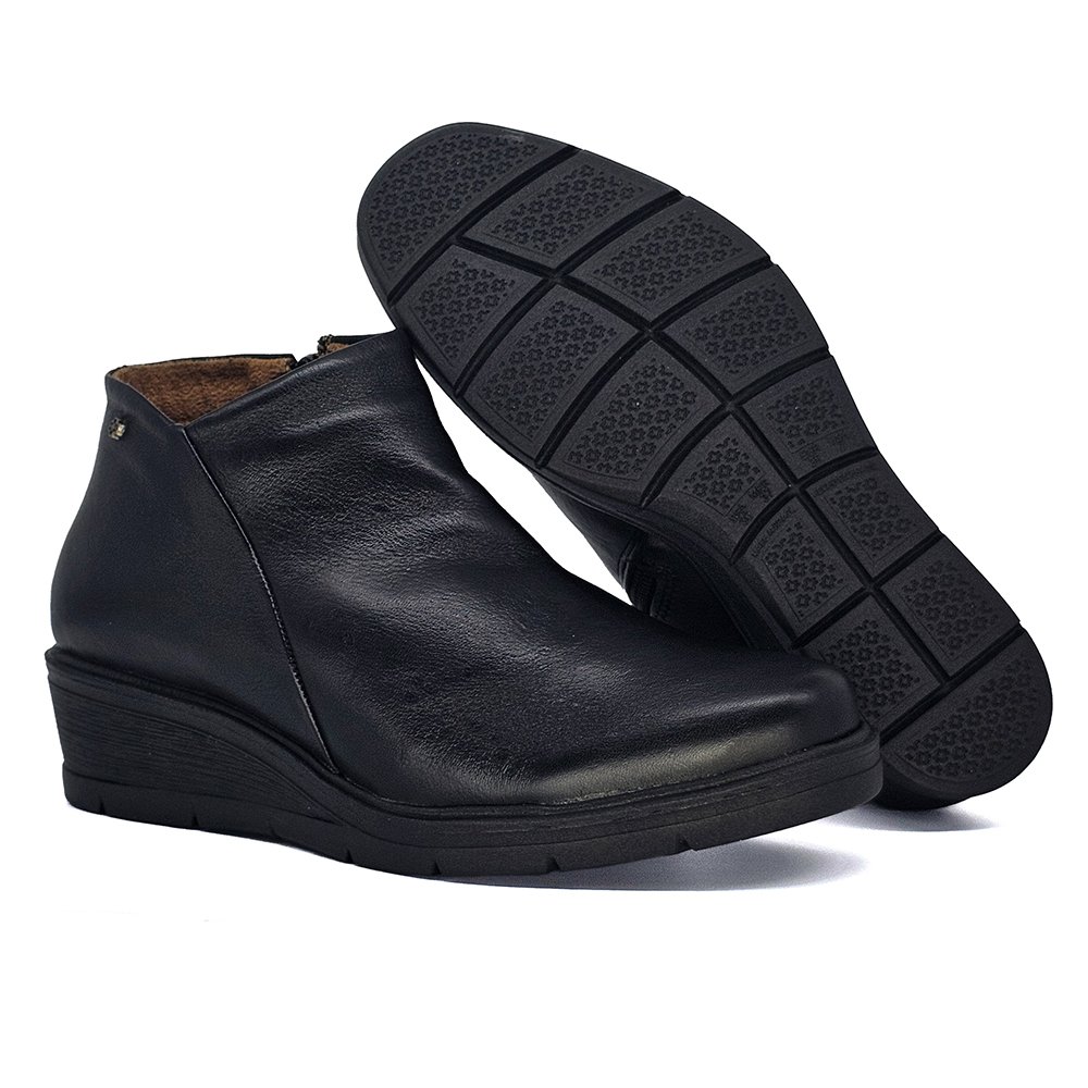 Bota Feminina NIC001 Couro Preto Preto 4