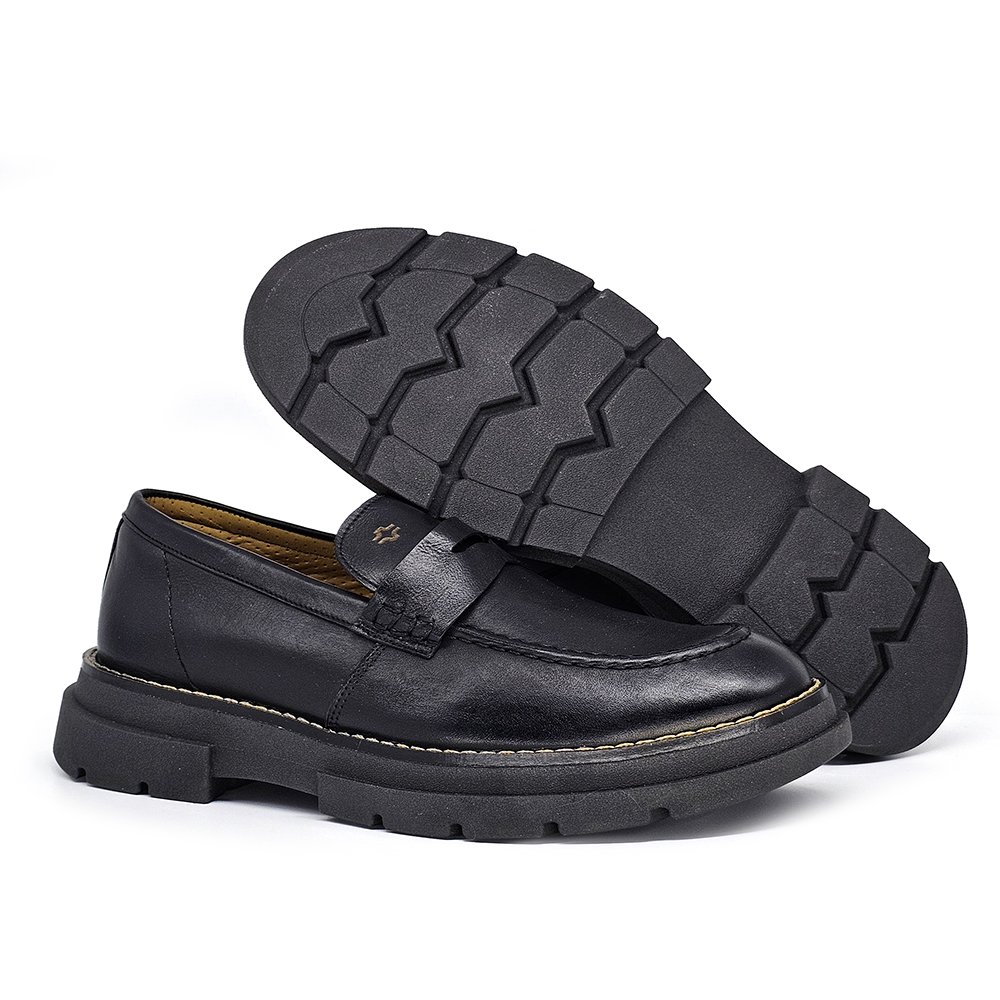 Sapato Masculino OSL001FC Couro Preto Preto 4
