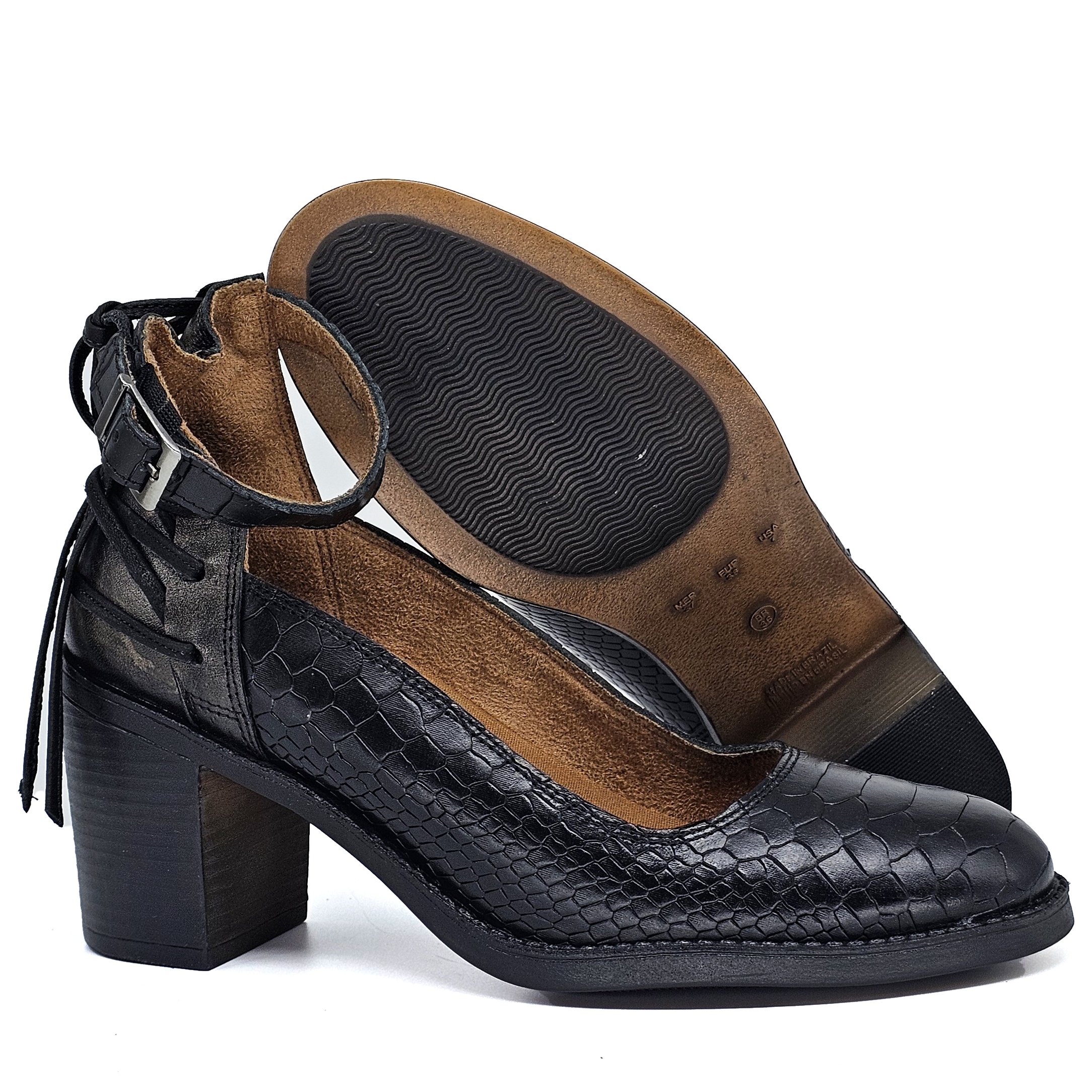 Sapato Feminino NAO004V Couro Anac Preto Onix Preto Preto 4