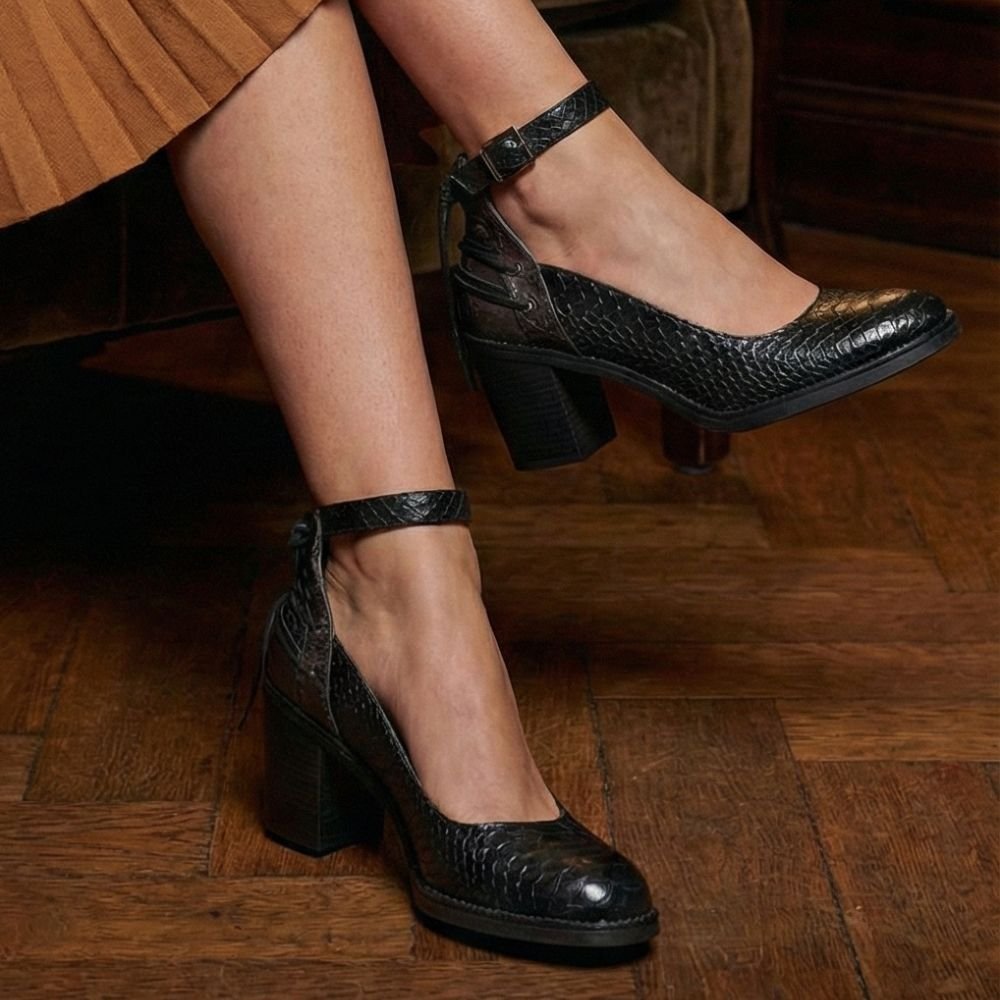 Sapato Feminino NAO004V Couro Anac Preto Onix Preto Preto 5